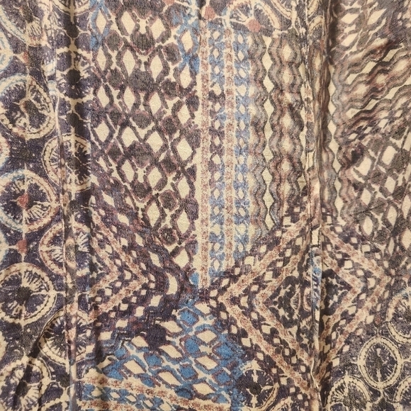 Fred David coastal bohemian print top 3/4 sleeve - Picture 9 of 11